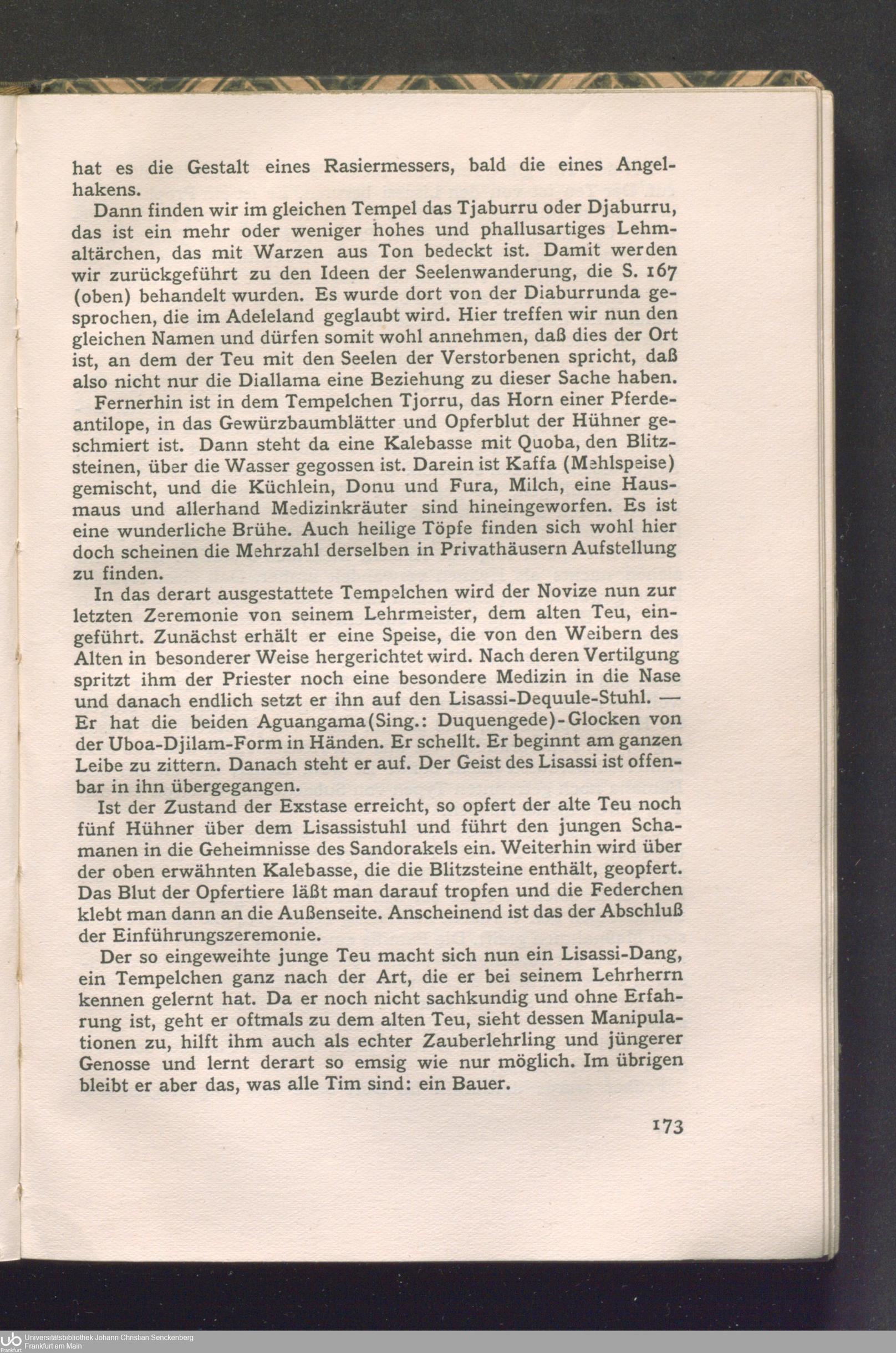 Frobenius 1924, printed page 173: Initiation and medicines.