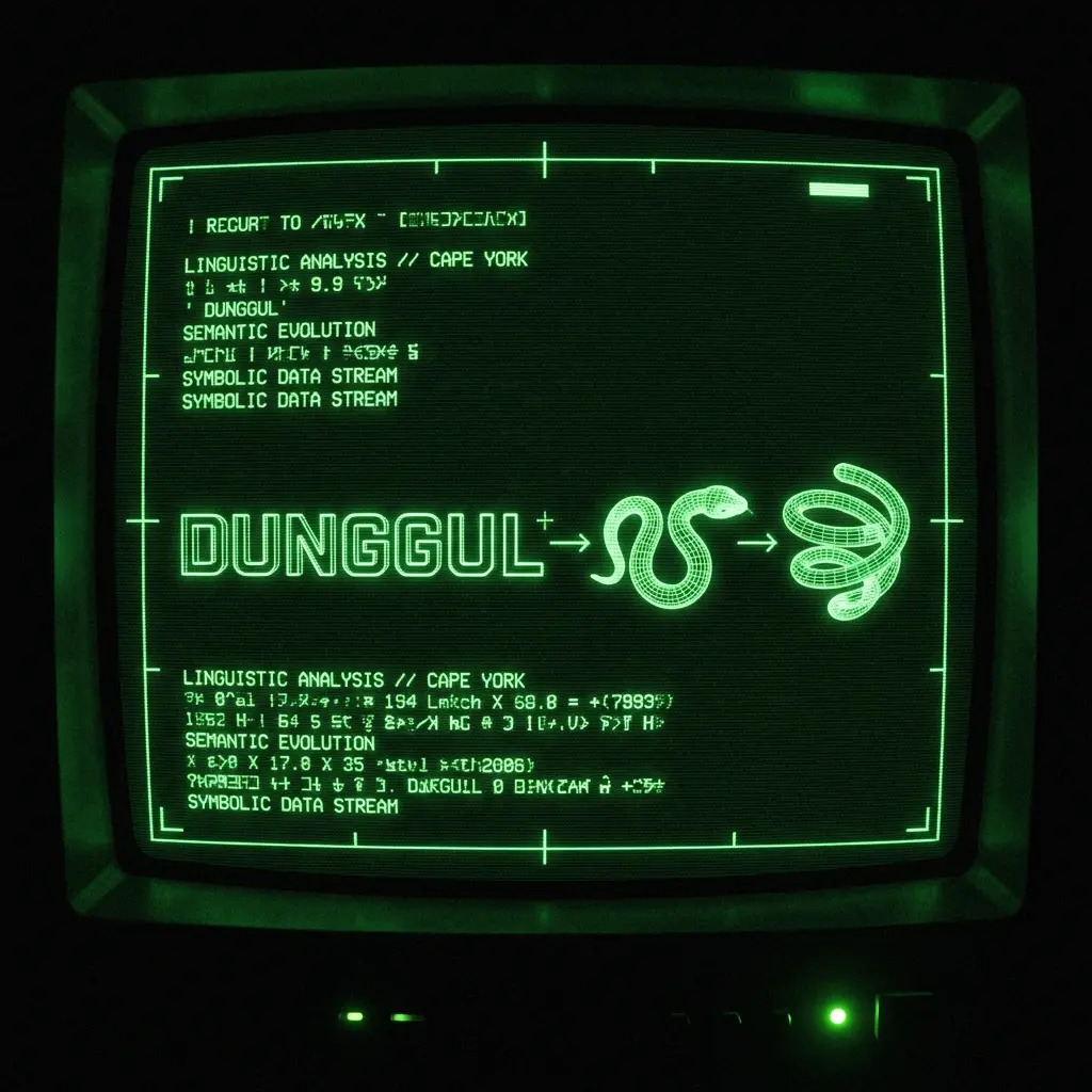 A mystical, esoteric illustration in dark green monochrome CRT terminal aesthetic (#00e300 on #0a0a0a). A dark green phosphor CRT terminal showing a …