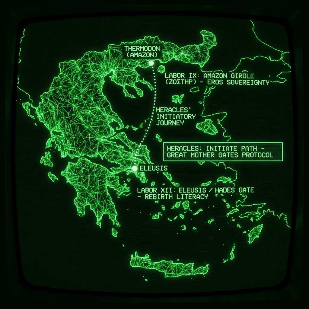 ヘラクレス、偉大なる母、そしてイブ理論：アマゾンの帯、エレウシス、入信