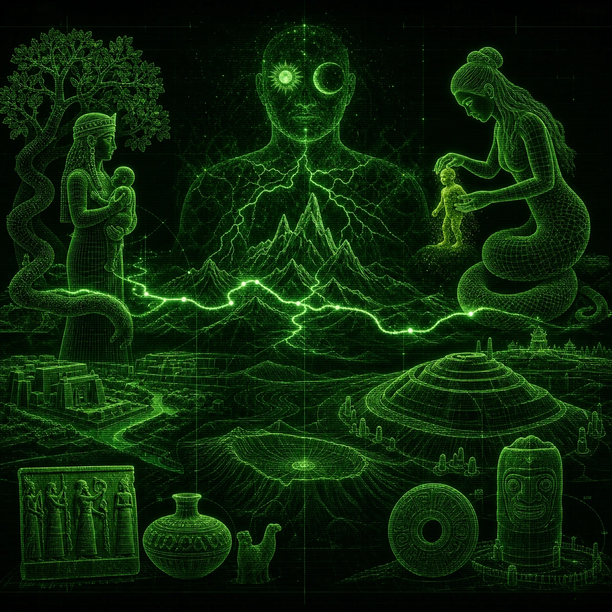AI-generated cover Use case: historical-scene. Asset type: editorial article cover image. Primary request: square editorial magazine cover, no text. A dark green …