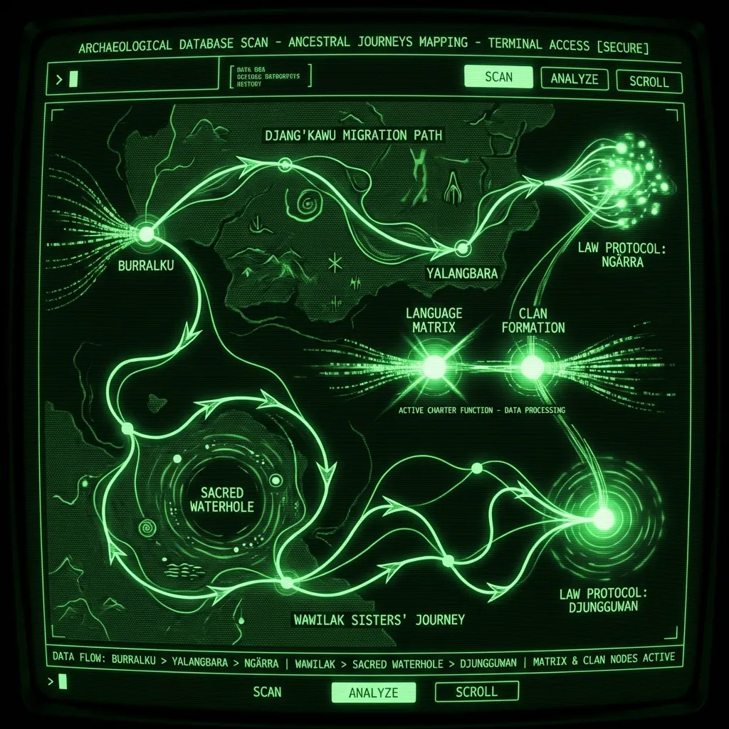 Djang’kawu y Hermanas Wawilak: Cartas Yolngu de Ley, Lengua y Territorio