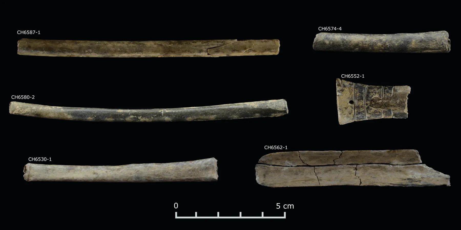 Six archaeological bone tubes and fragments from Chavín de Huántar that retained vilca or tobacco residues